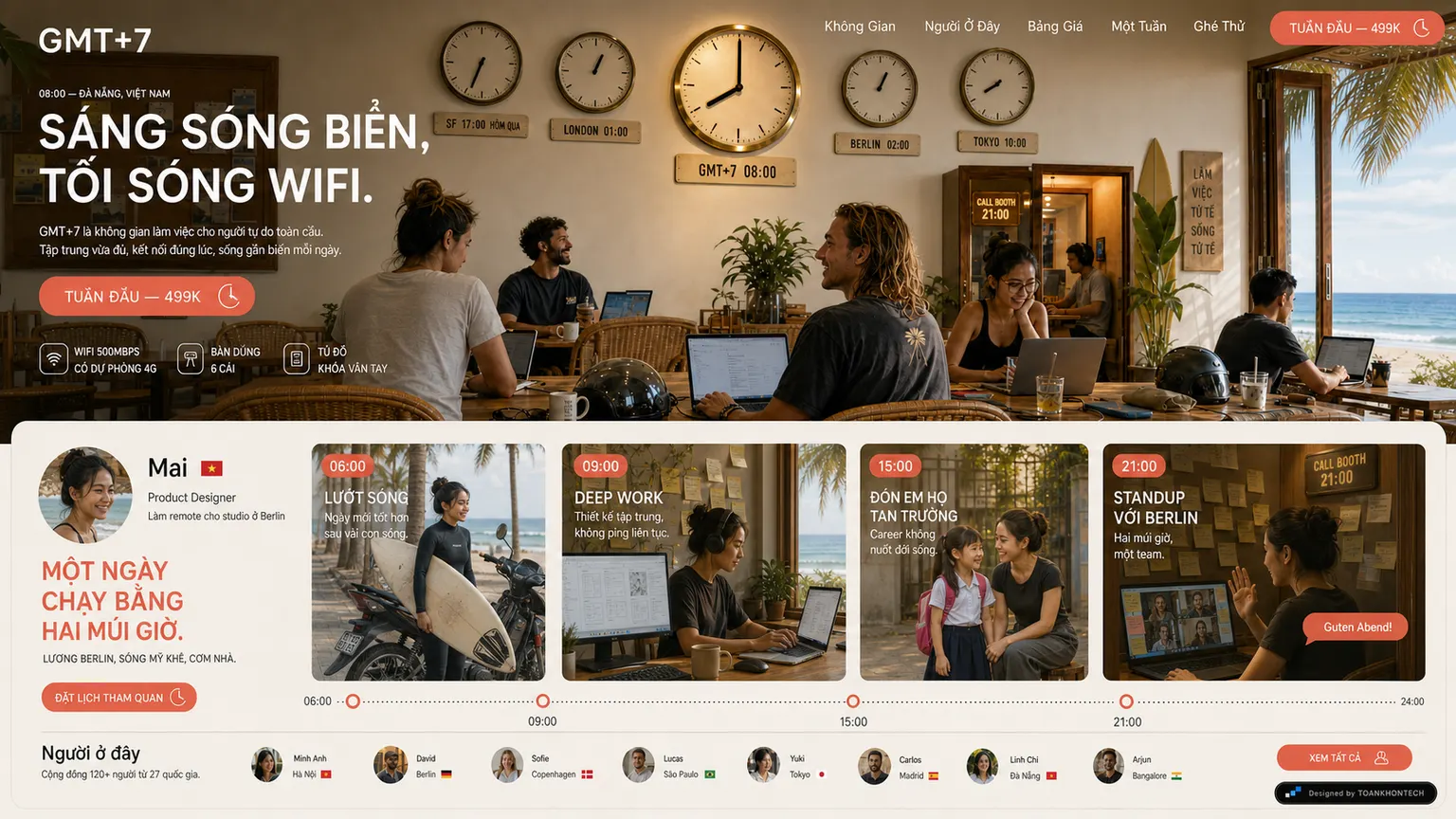 GMT+7 website concept artboard focused on onemember