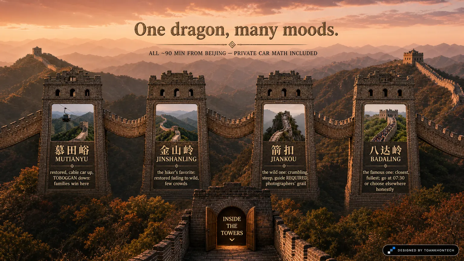 长城 — THE STONE DRAGON website concept artboard focused on chooseyourwall