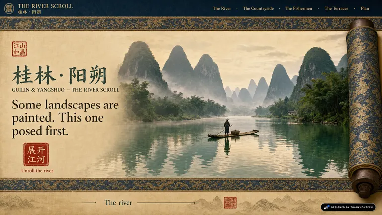 桂林·阳朔 — THE RIVER SCROLL — Some landscapes are painted. This one posed first.