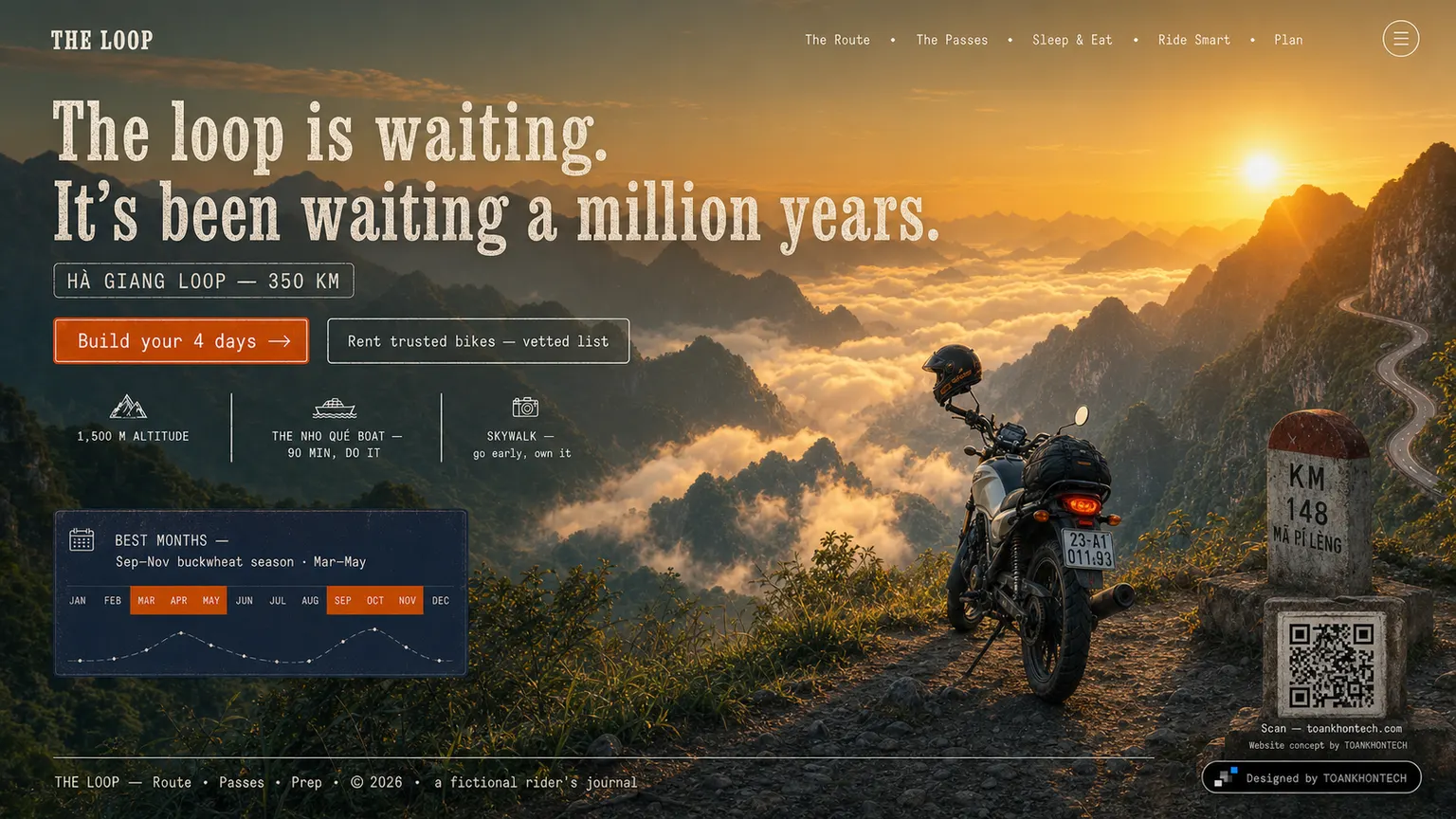 THE LOOP website concept artboard focused on closing invitation