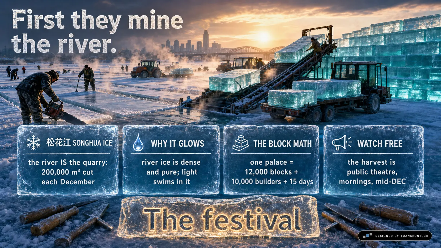 哈尔滨 — THE ICE CITY website concept artboard focused on harvest