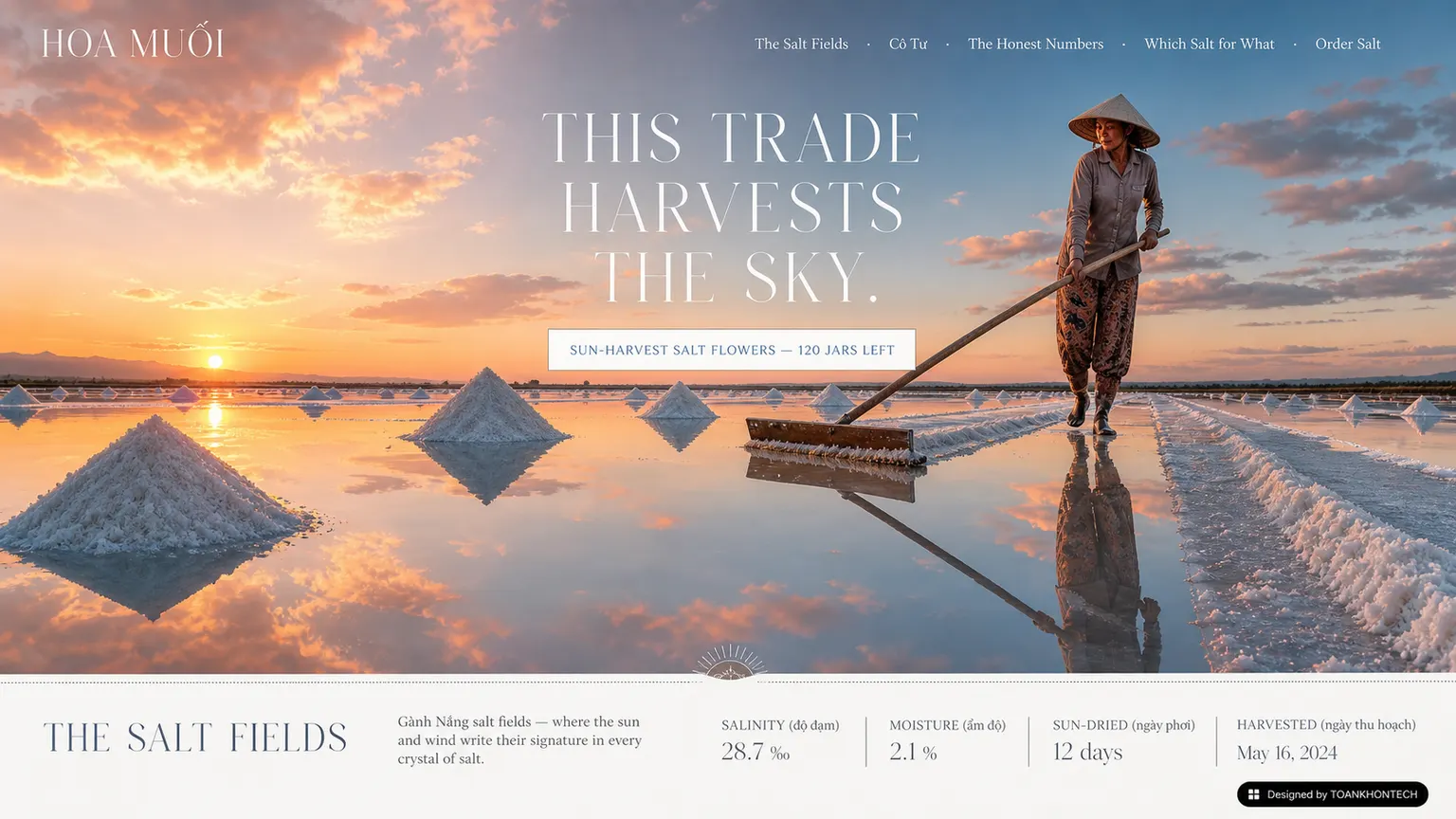 HOA MUỐI opening interface — a provenance-led specialty product website