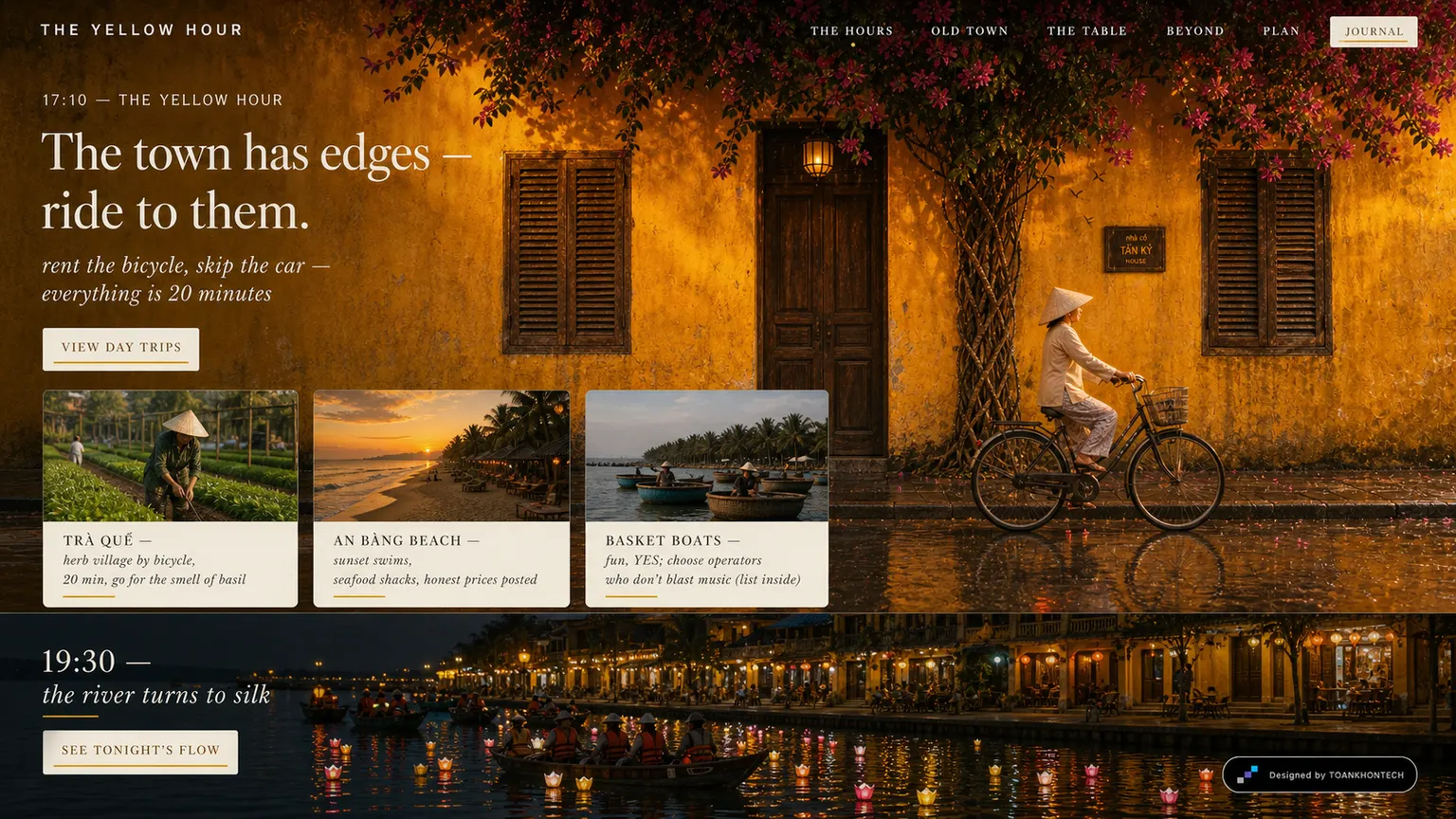 THE YELLOW HOUR website concept artboard focused on beyond