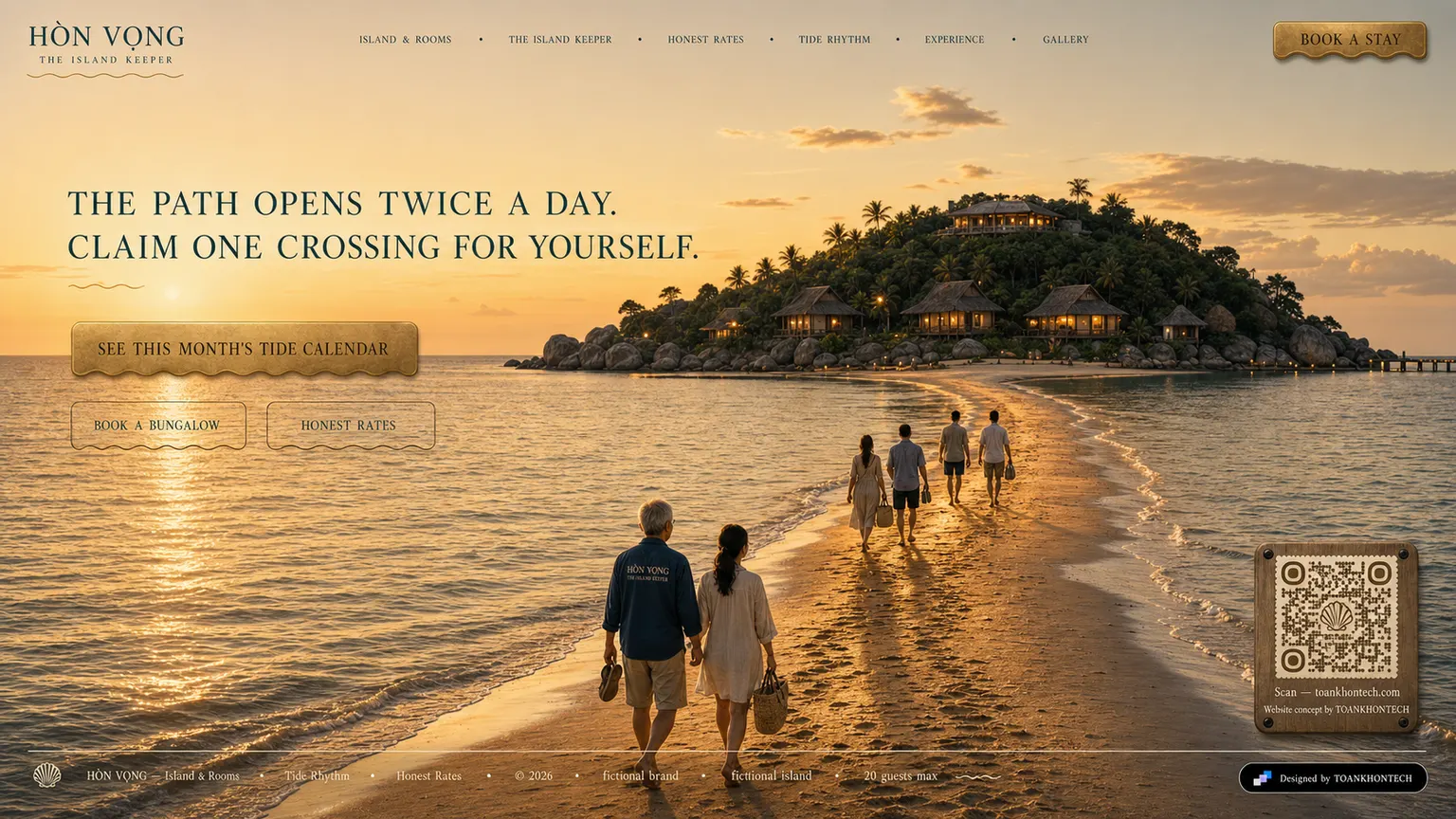 HÒN VỌNG website concept artboard focused on closing invitation