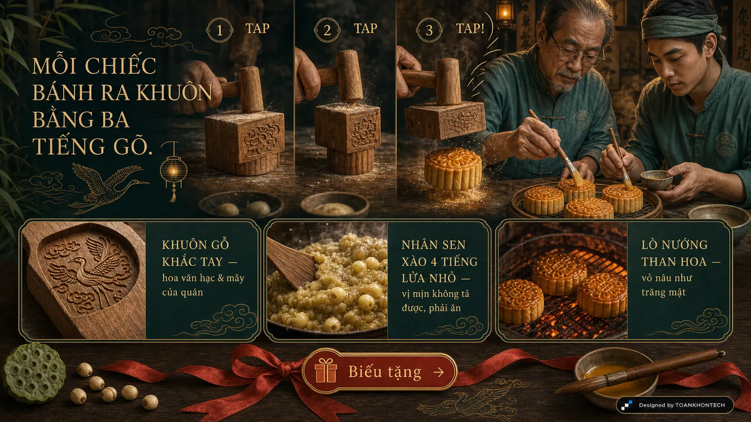 CRANE & CLOUD · TRUNG THU website concept artboard focused on craft