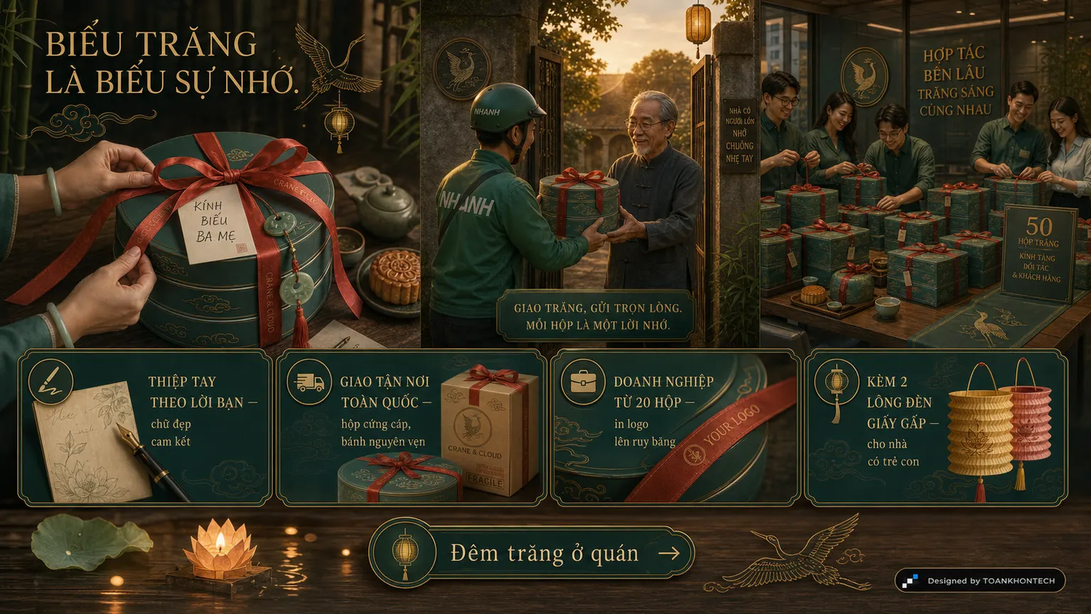 CRANE & CLOUD · TRUNG THU website concept artboard focused on gifting