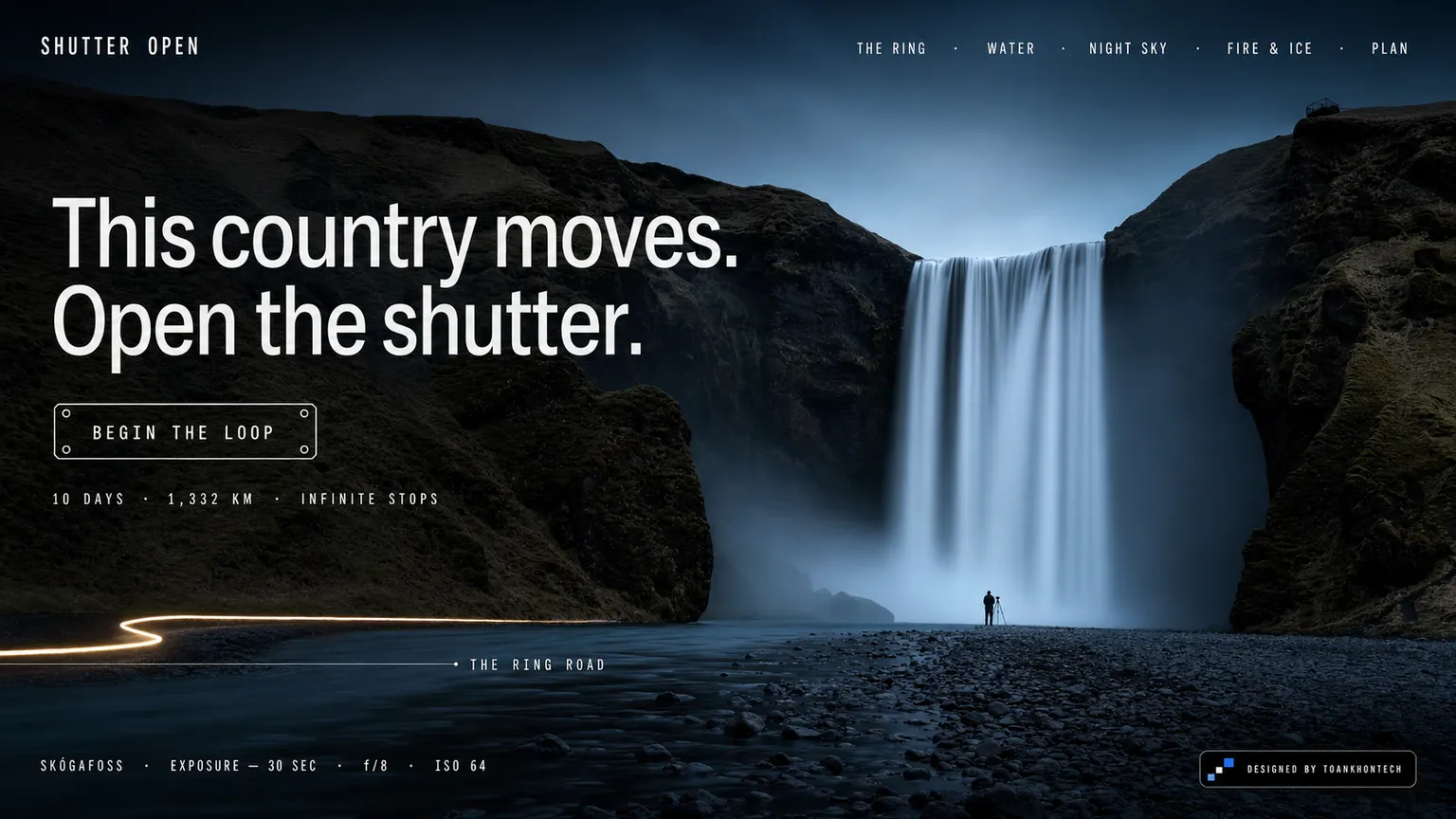 SHUTTER OPEN opening interface — a destination and hospitality platform