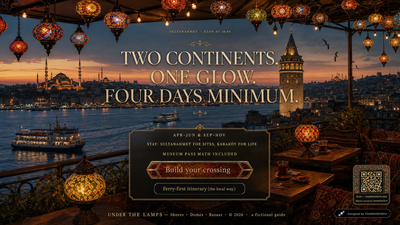 UNDER THE LAMPS website concept artboard focused on closing invitation