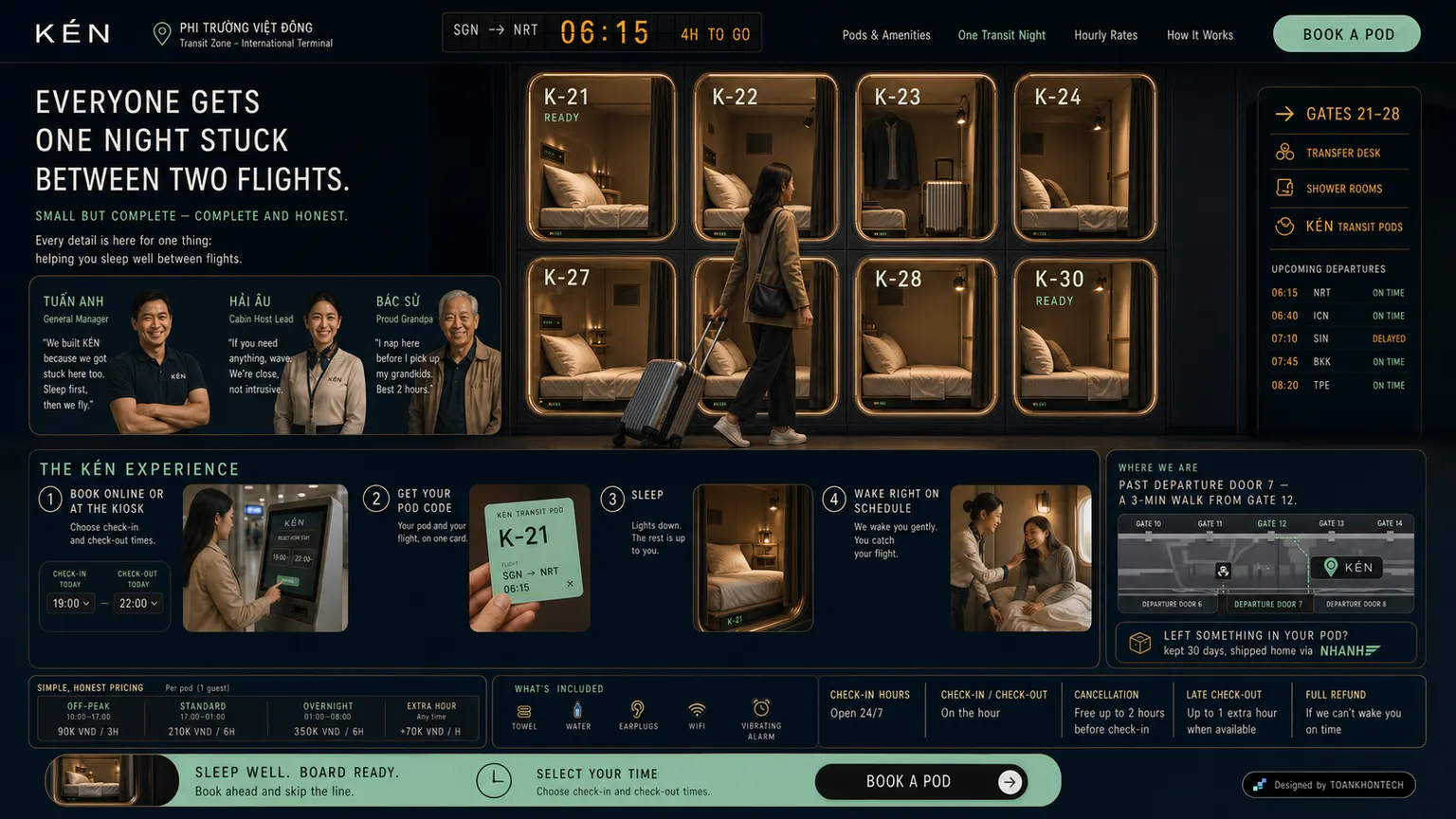KÉN website concept artboard focused on local context
