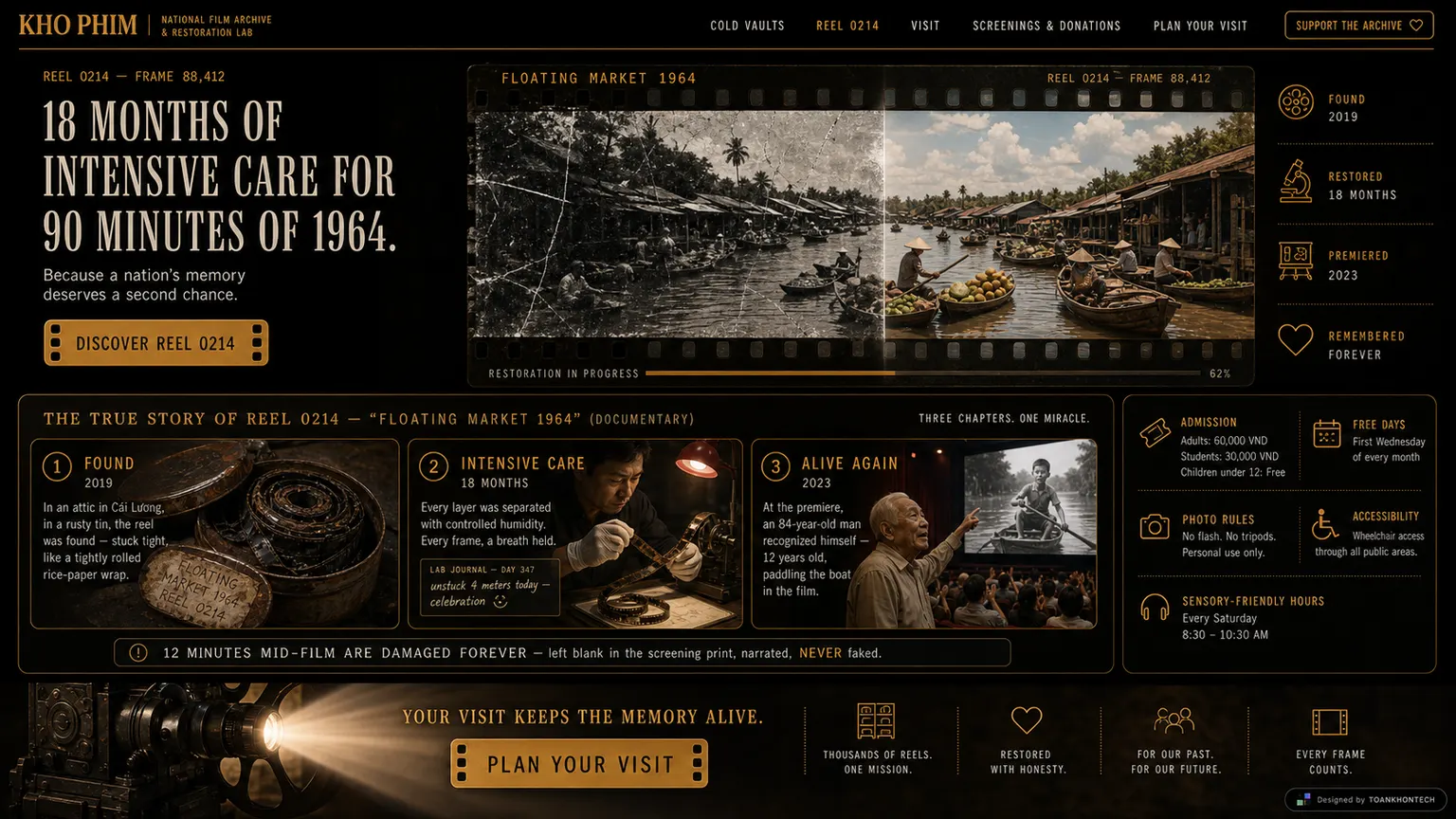 KHO PHIM website concept artboard focused on collection object