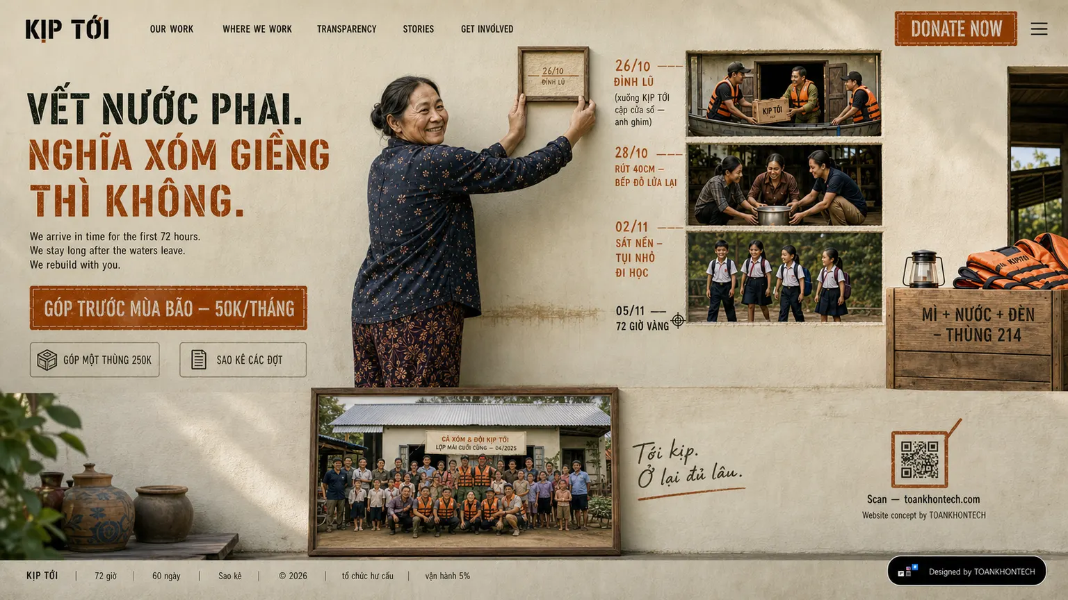 KỊP TỚI website concept artboard focused on closing invitation