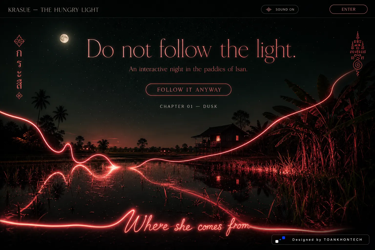KRASUE — THE HUNGRY LIGHT — An interactive night in the paddies of Isan.