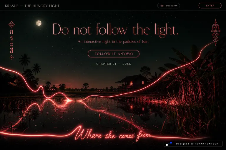 KRASUE — THE HUNGRY LIGHT — An interactive night in the paddies of Isan.