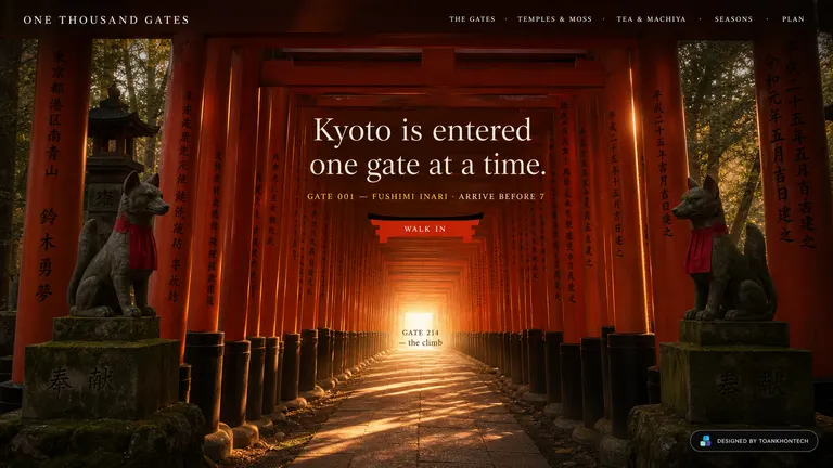 ONE THOUSAND GATES — Kyoto is entered one gate at a time.