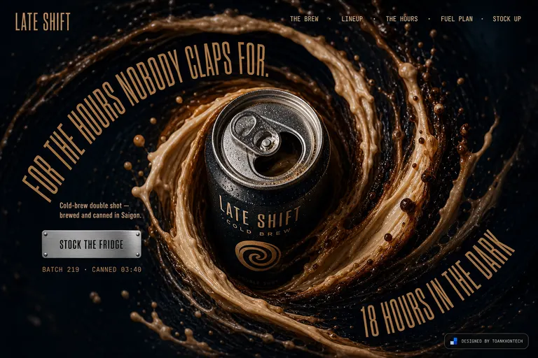 LATE SHIFT — Cold-brew double shot — brewed and canned in Saigon.