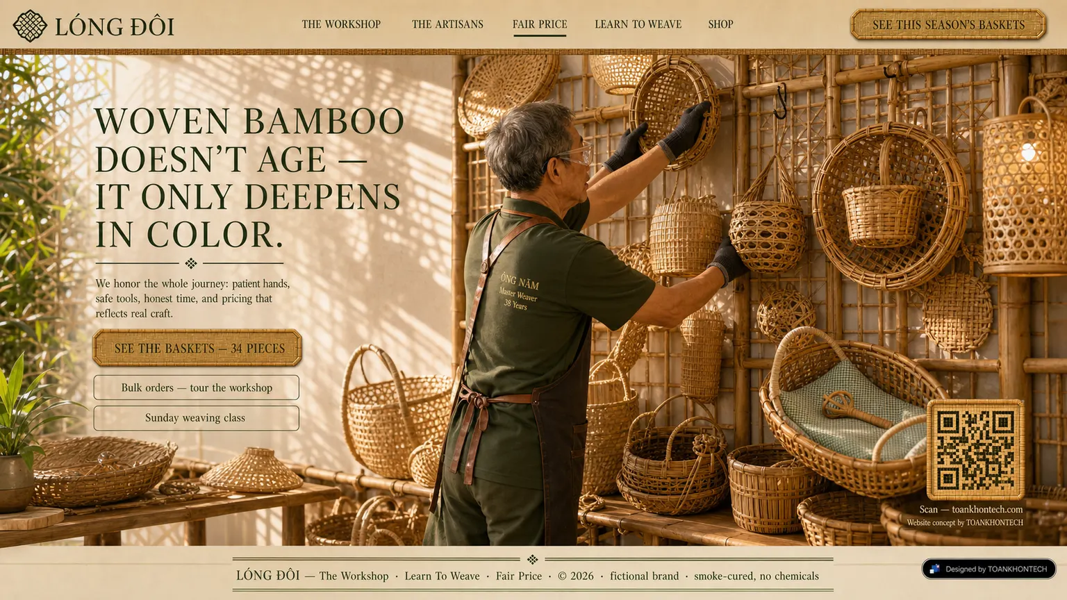 LÓNG ĐÔI website concept artboard focused on closing invitation