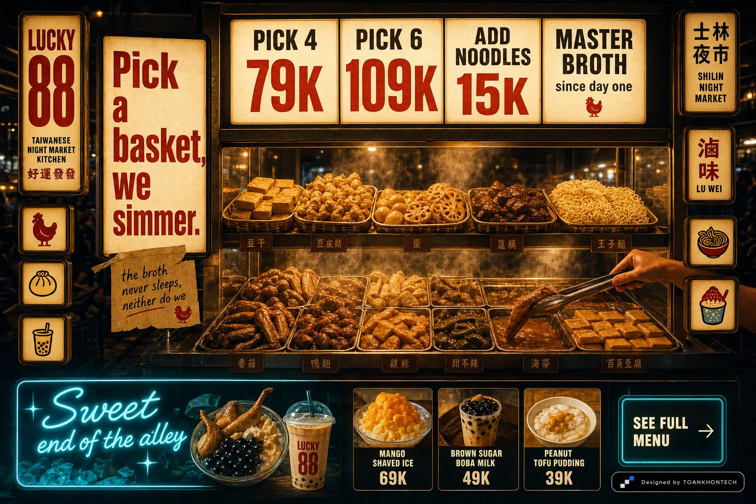 LUCKY 88 website concept artboard focused on luwei