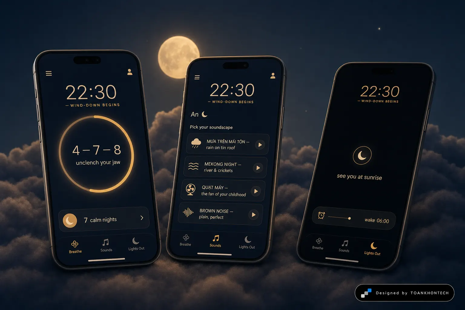 LULL website concept artboard focused on flow