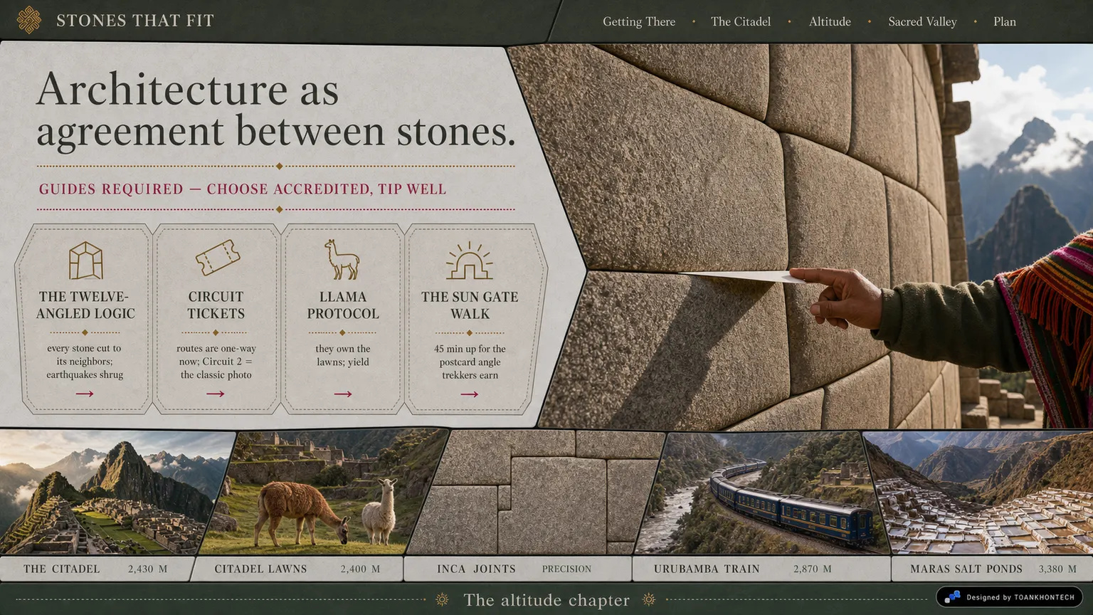 STONES THAT FIT website concept artboard focused on citadel