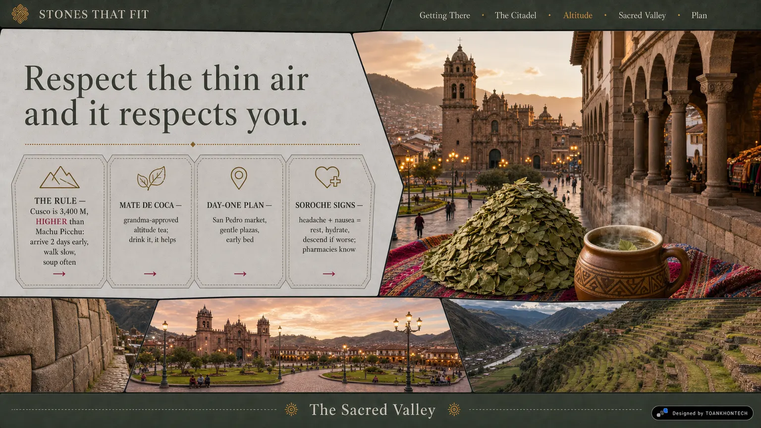 STONES THAT FIT website concept artboard focused on altitude