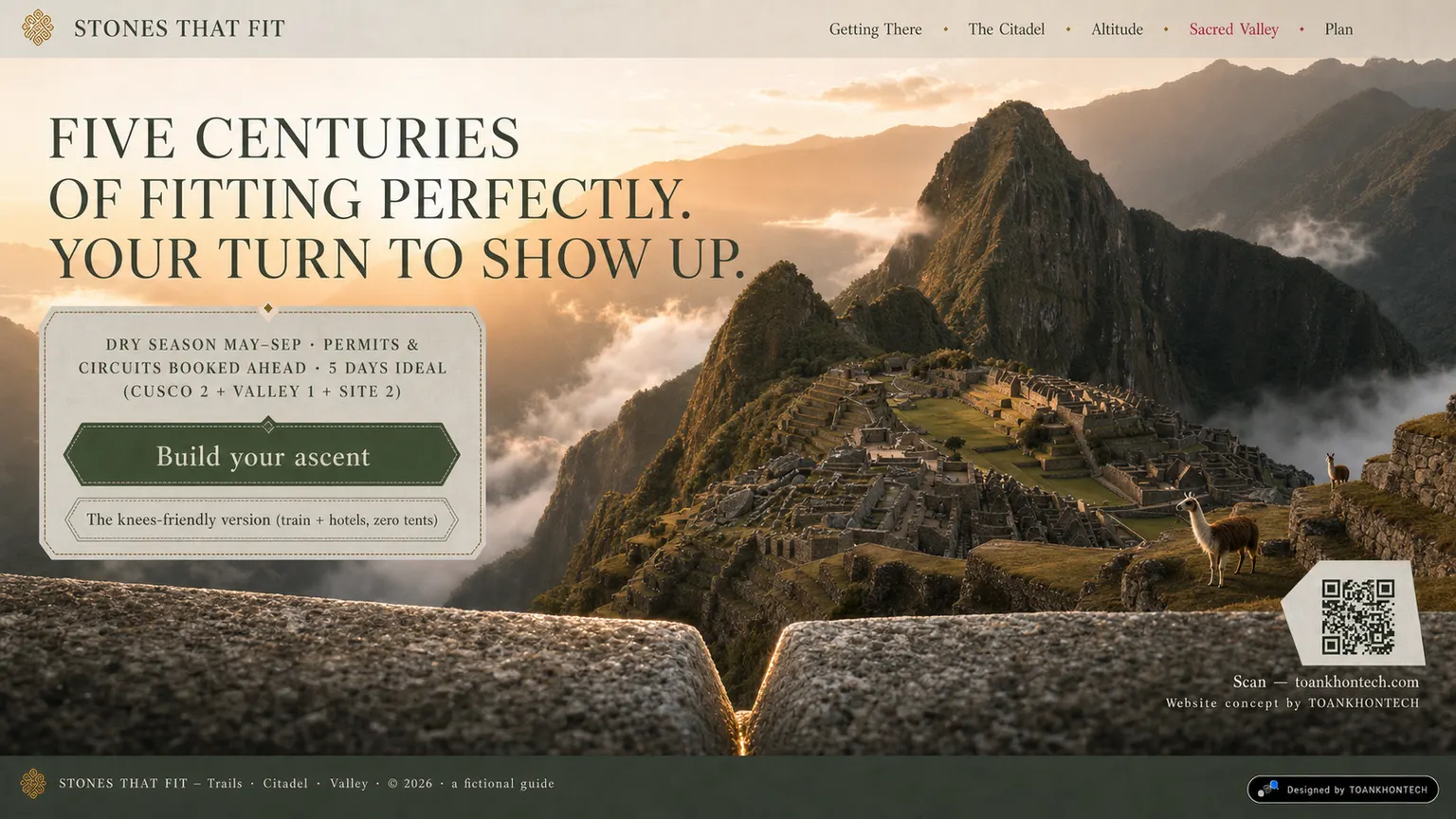 STONES THAT FIT website concept artboard focused on closing invitation