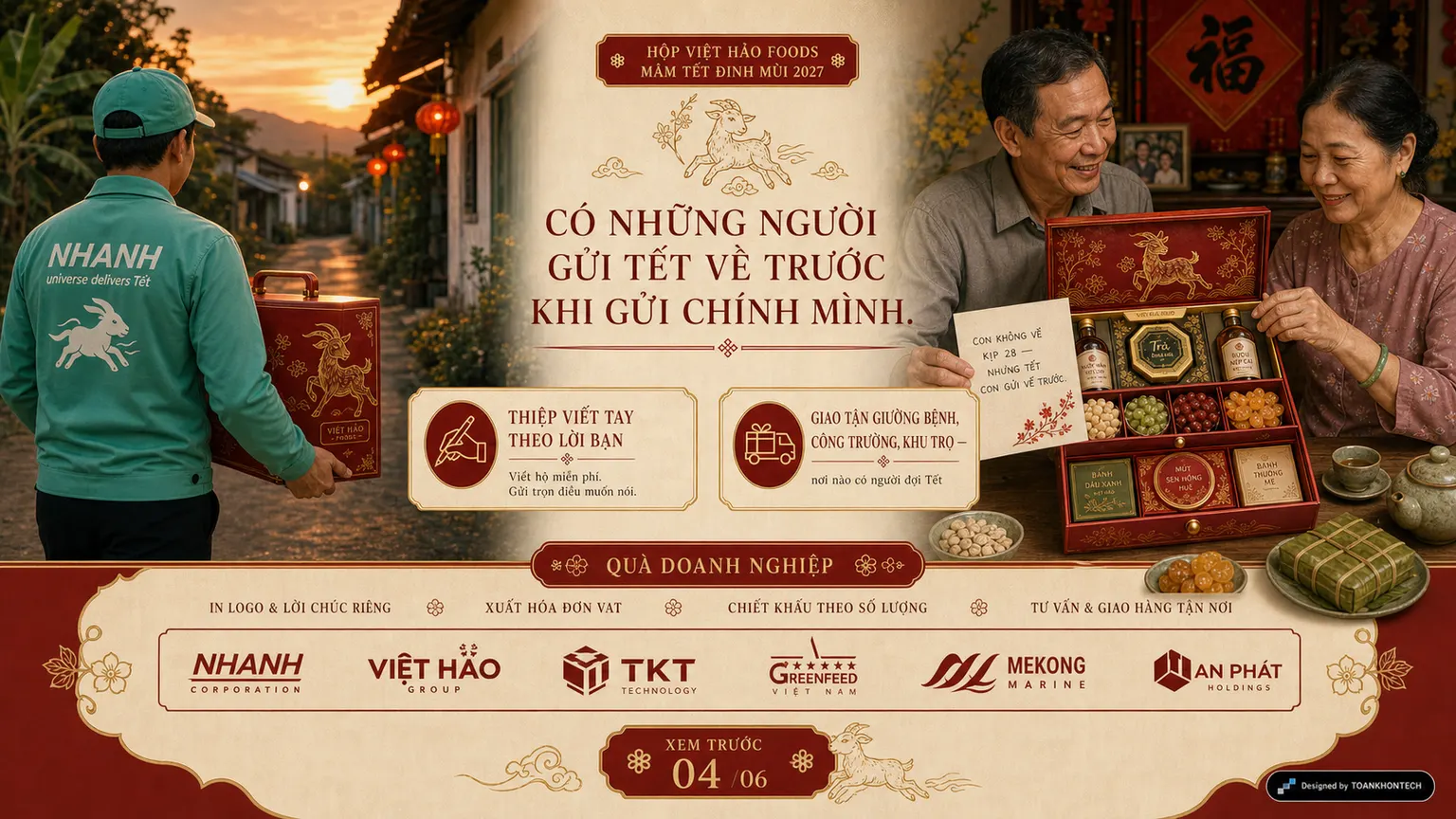 VIỆT HẢO FOODS · TẾT 2027 website concept artboard focused on story