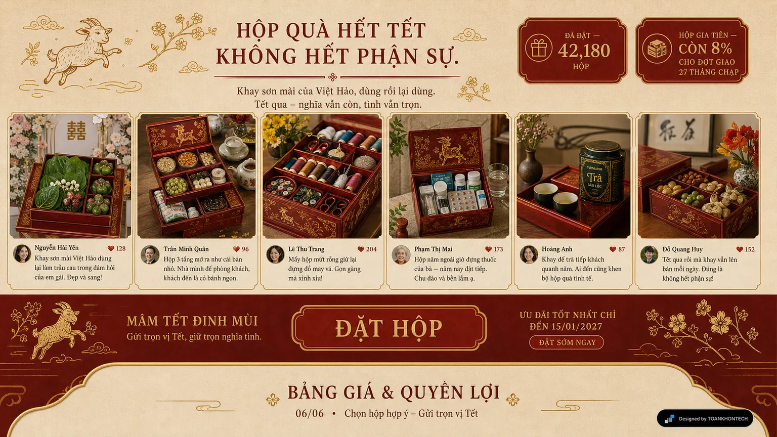 VIỆT HẢO FOODS · TẾT 2027 website concept artboard focused on proof