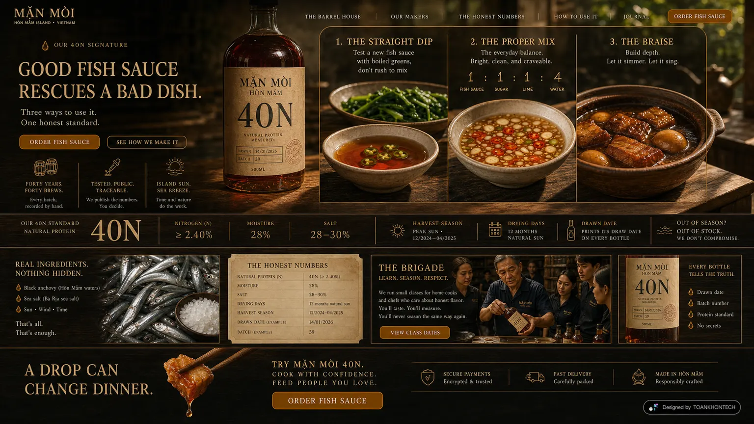MẶN MÒI website concept artboard focused on product choice