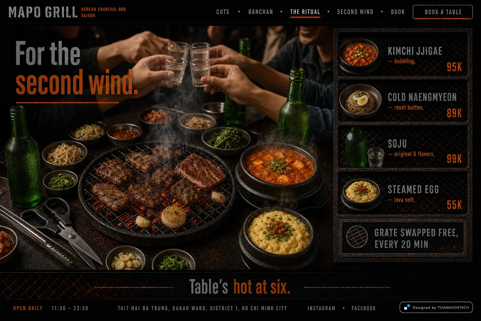 MAPO GRILL website concept artboard focused on secondwind