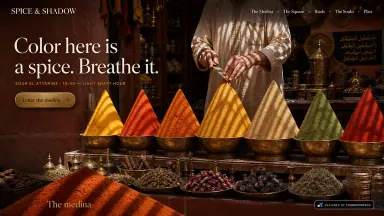 SPICE & SHADOW — Color here is a spice. Breathe it.