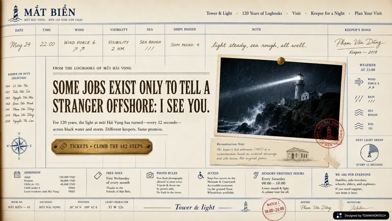 MẮT BIỂN — Some jobs exist only to tell a stranger offshore: I see you.
