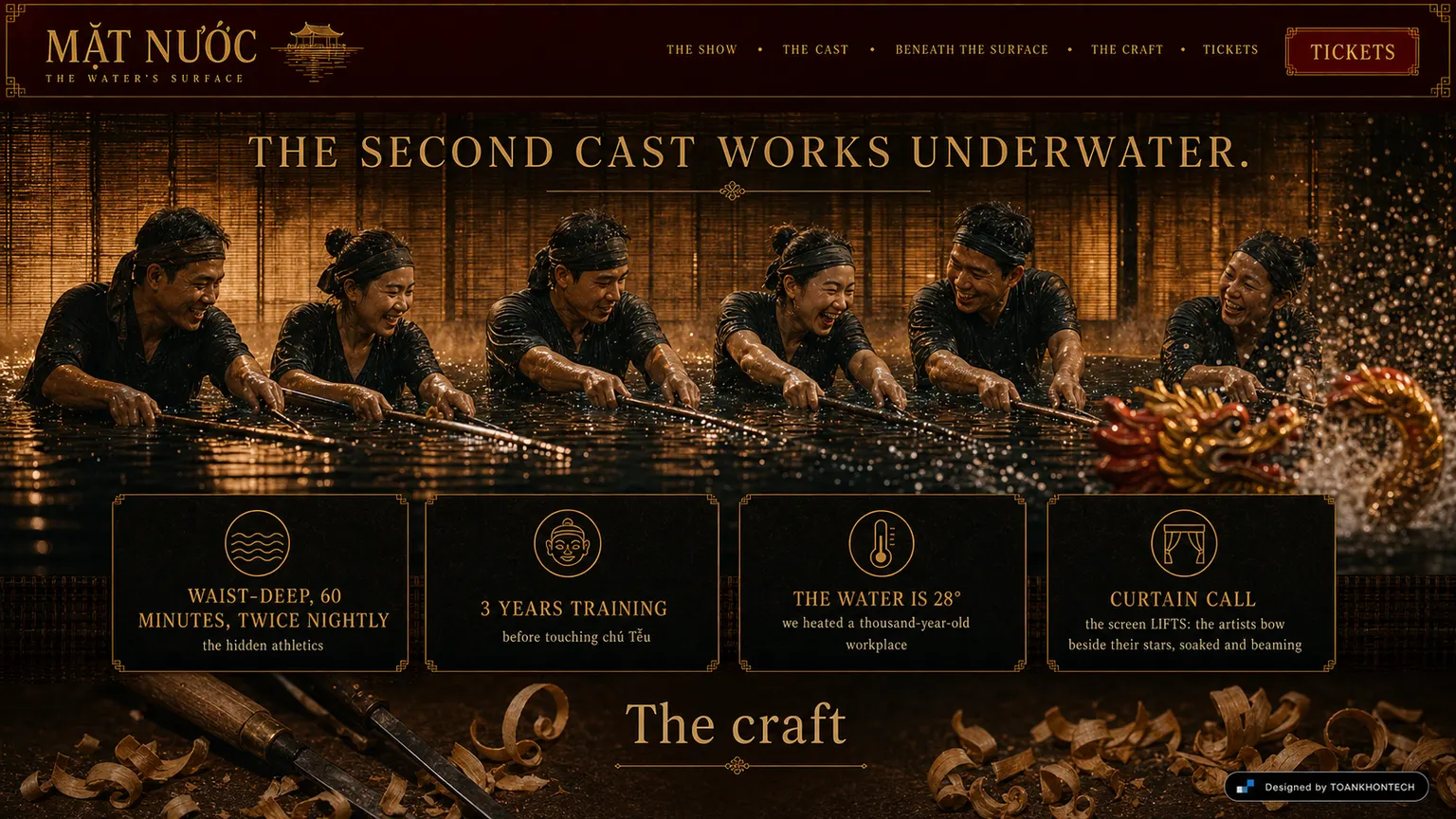 MẶT NƯỚC website concept artboard focused on beneath