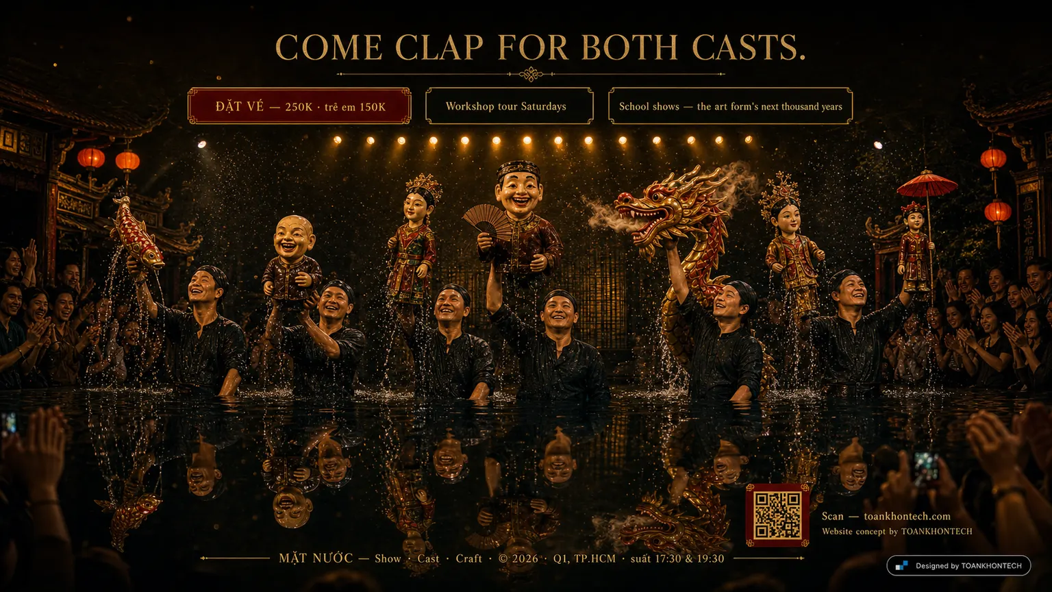 MẶT NƯỚC website concept artboard focused on closing invitation