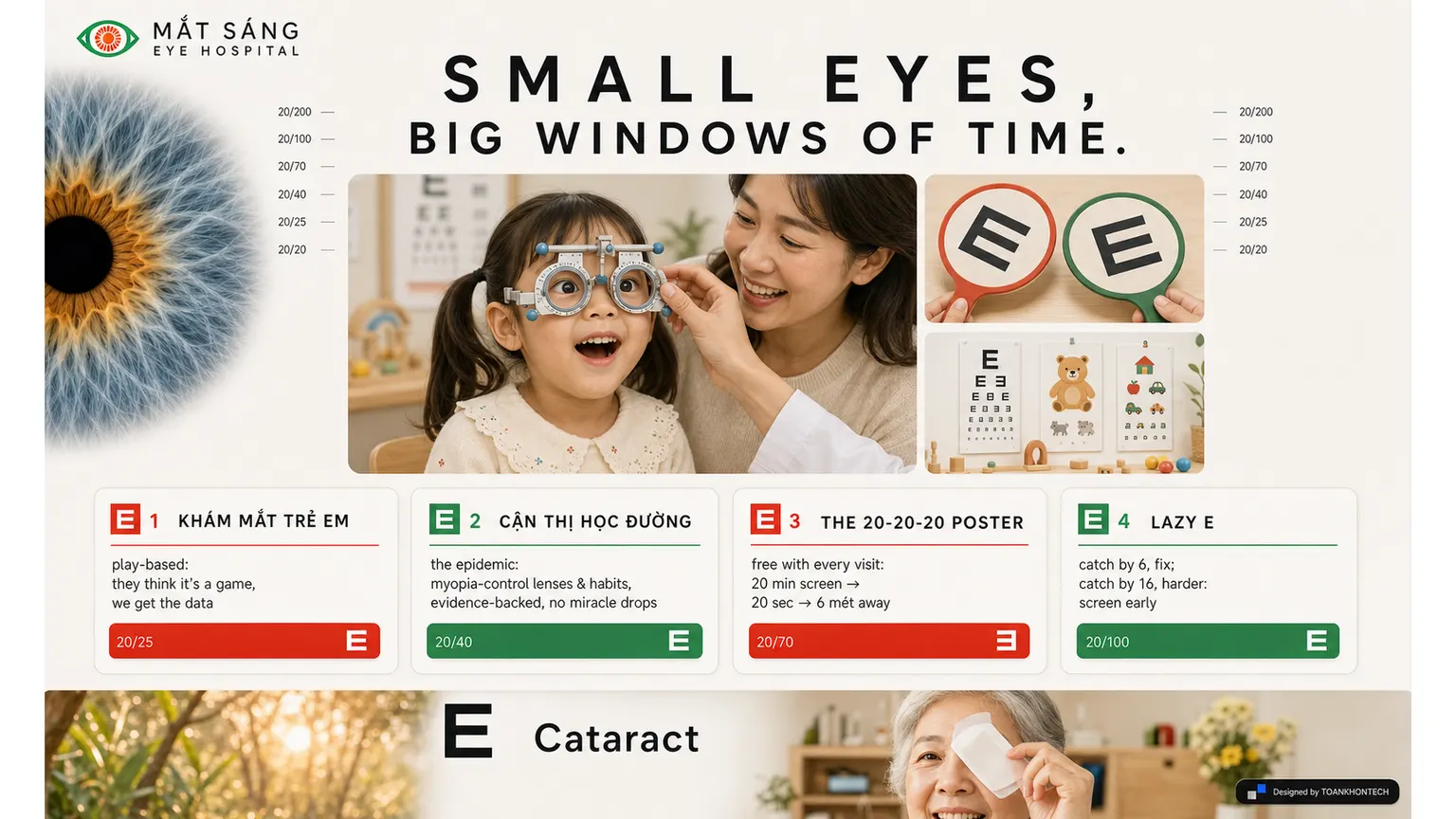 MẮT SÁNG EYE HOSPITAL website concept artboard focused on kids