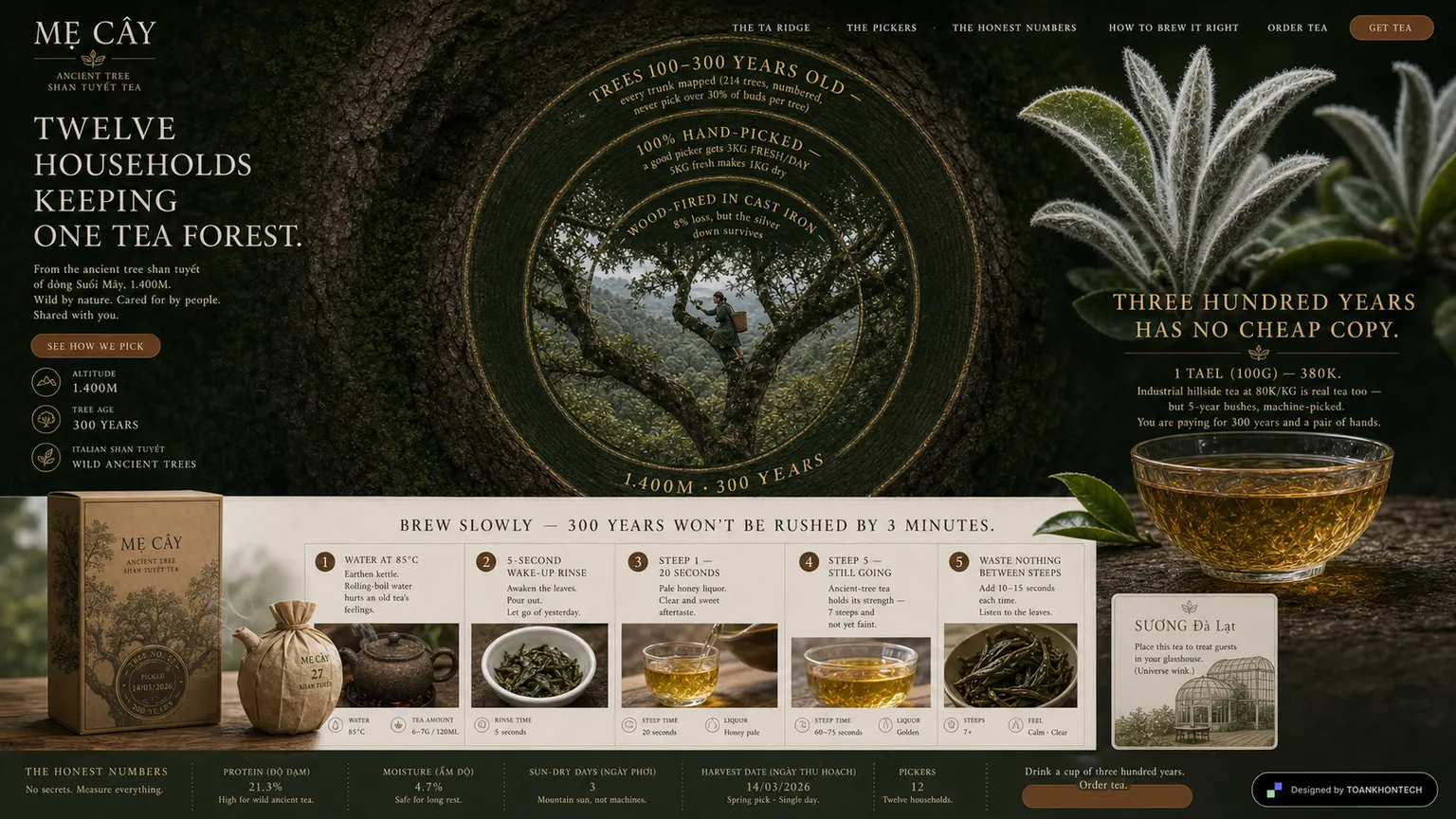 MẸ CÂY website concept artboard focused on product choice