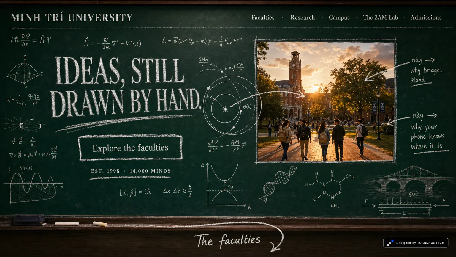 MINH TRÍ UNIVERSITY opening interface — an education programme website