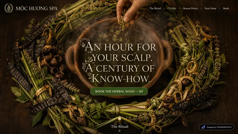 MỘC HƯƠNG SPA — An hour for your scalp. A century of know-how.