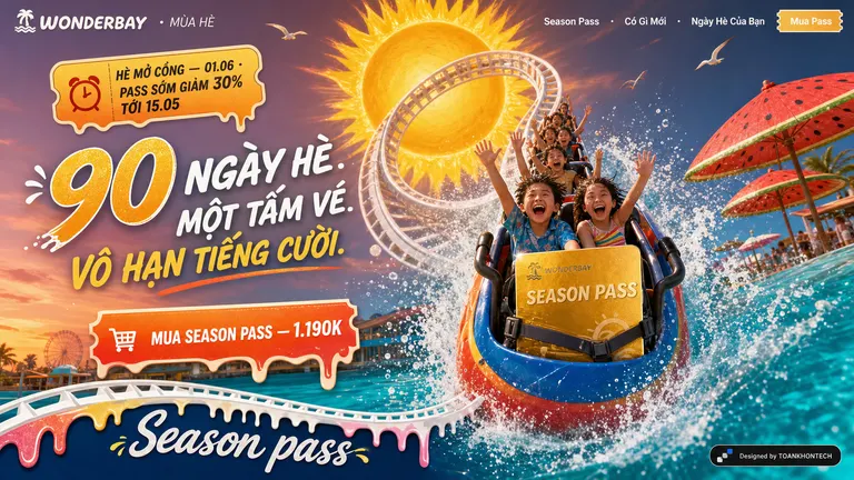 WONDERBAY · MÙA HÈ — 90 ngày hè. Một tấm vé. Vô hạn tiếng cười.