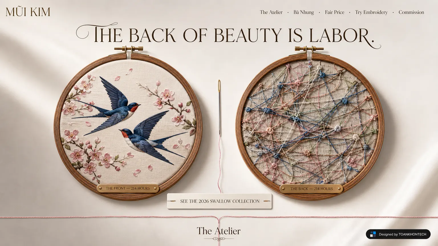 MŨI KIM opening interface — a craft and artisan brand website