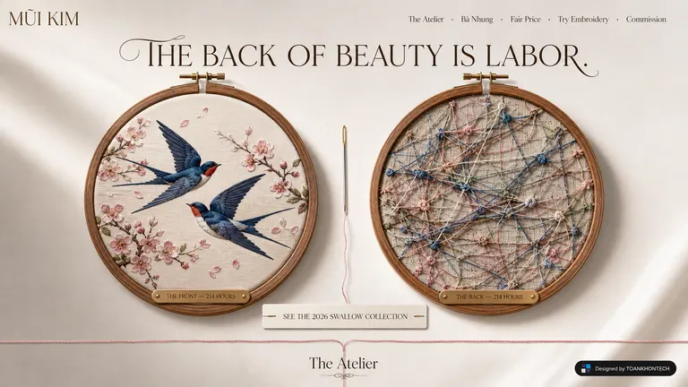 MŨI KIM — The back of beauty is labor.