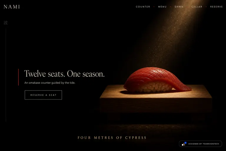 NAMI — An omakase counter guided by the tide.