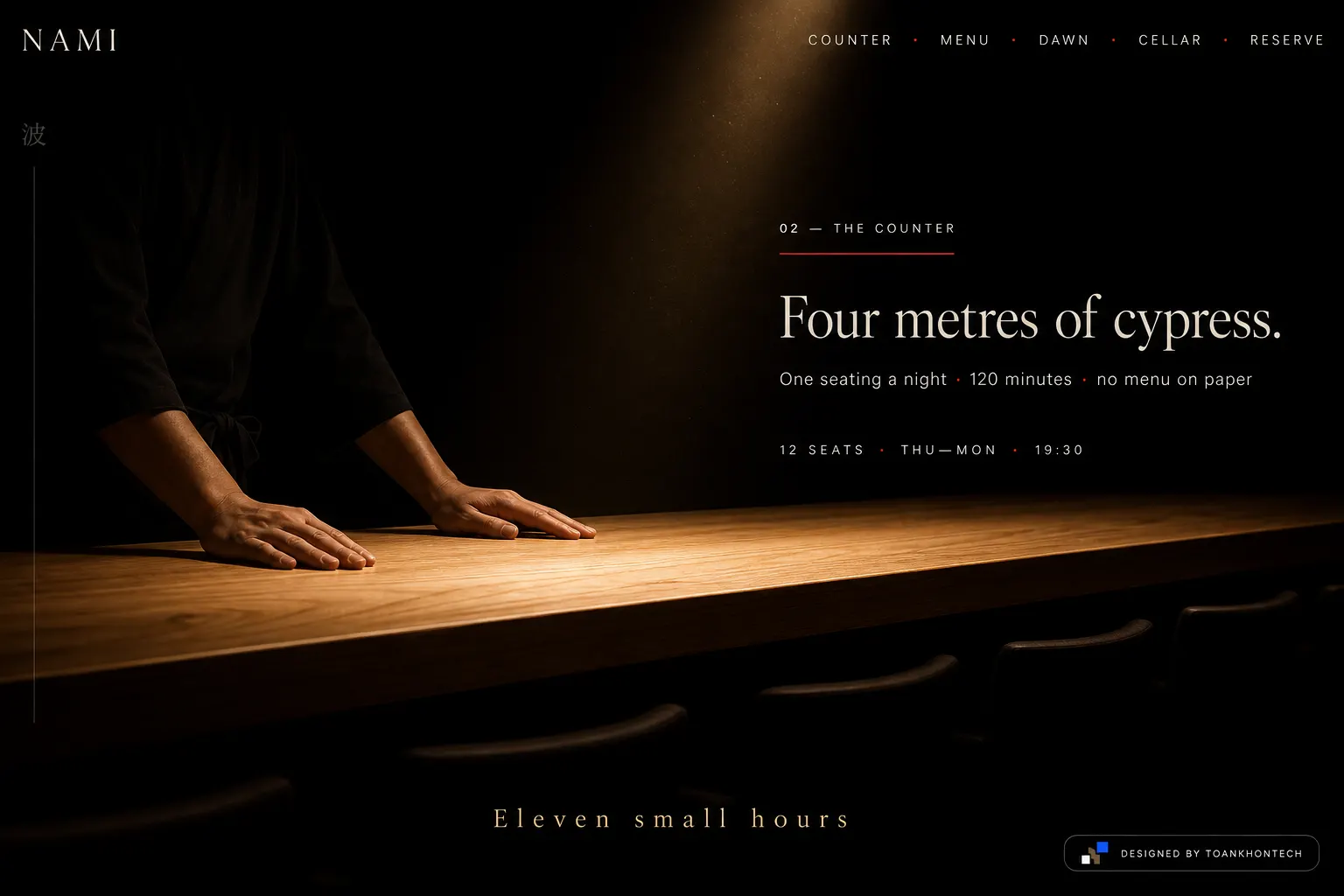 NAMI website concept artboard focused on counter
