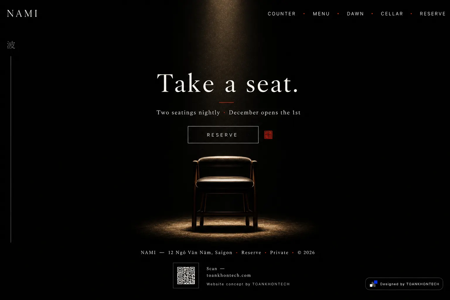 NAMI website concept artboard focused on closing invitation