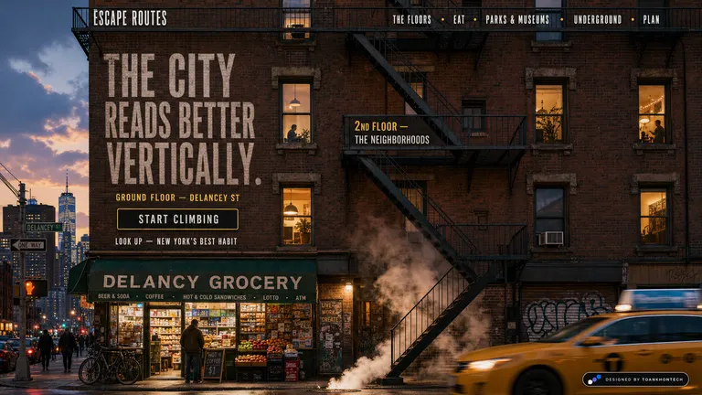 ESCAPE ROUTES — The city reads better vertically.