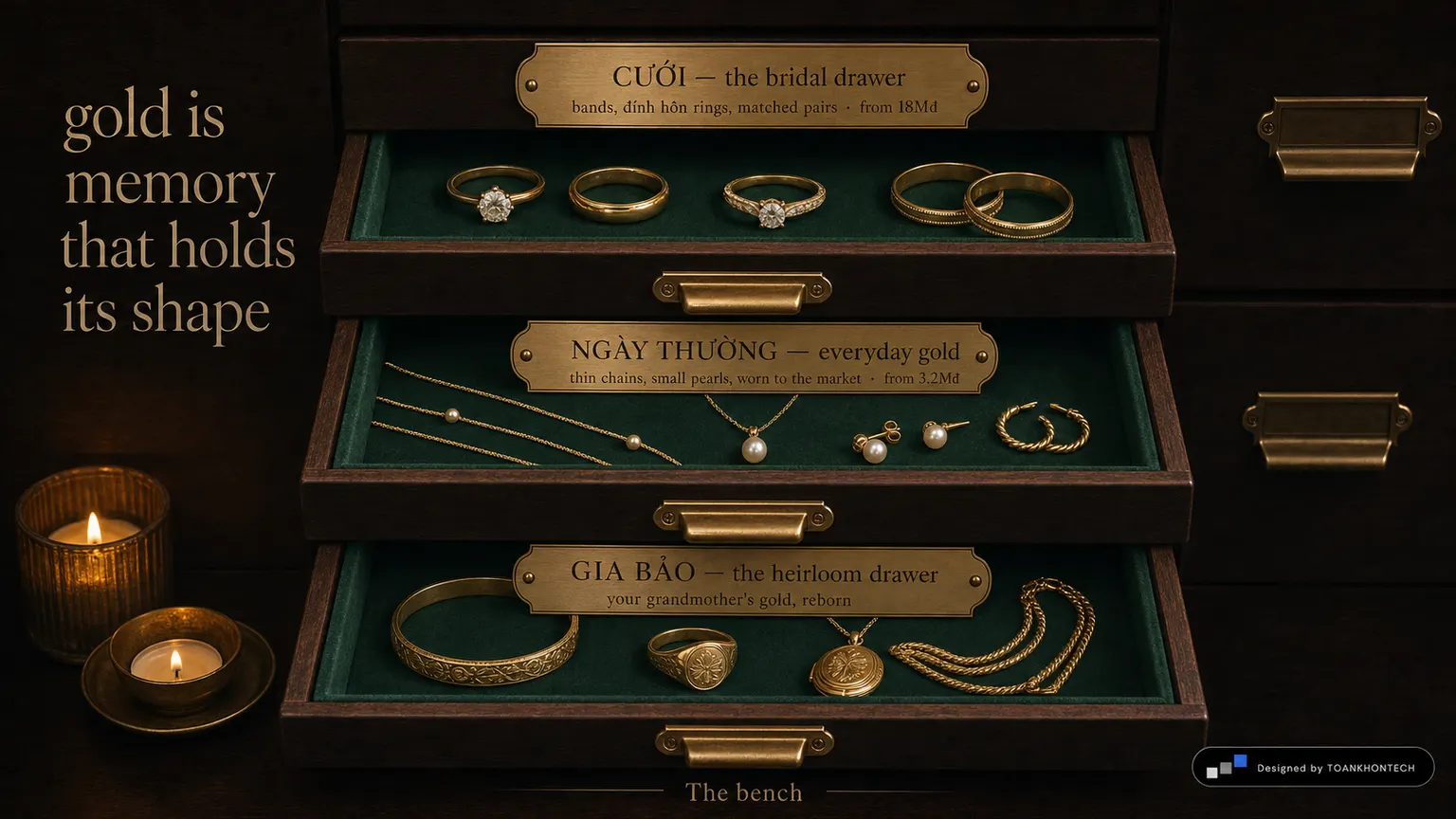 NGỌC website concept artboard focused on collections