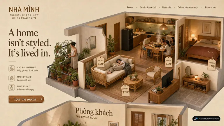 NHÀ MÌNH — A home isn't styled. It's lived in.