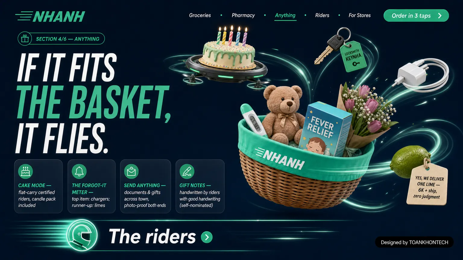 NHANH website concept artboard focused on anything