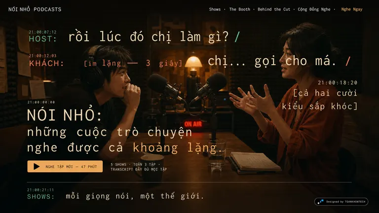 NÓI NHỎ PODCASTS — Những cuộc trò chuyện nghe được cả khoảng lặng.