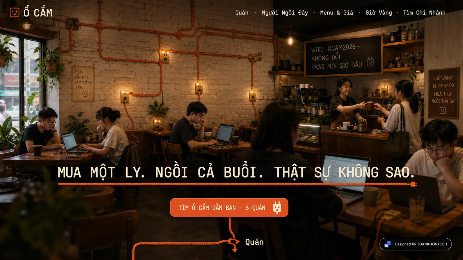 Ổ CẮM opening interface — an accessible food brand website