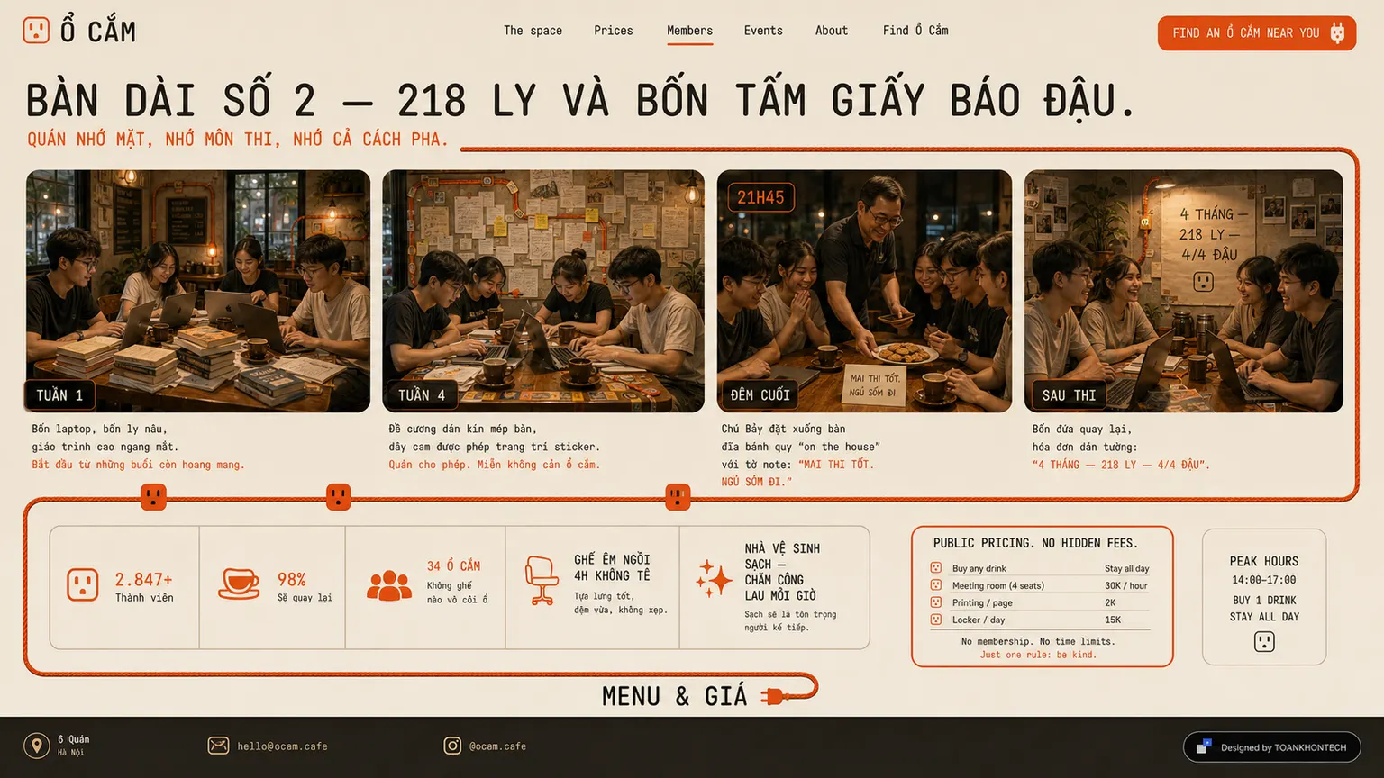 Ổ CẮM website concept artboard focused on onemember